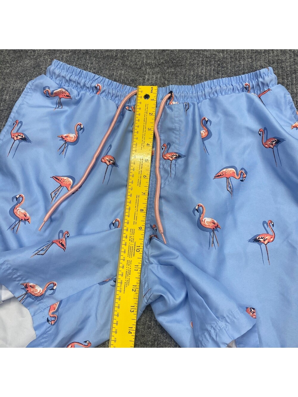 Lot Of 2 Club Room Swim Trunks Lined Shorts Men M Blue Pink Flamingo AOP Pockets - Picture 8 of 14